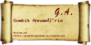 Gombik Annamária névjegykártya